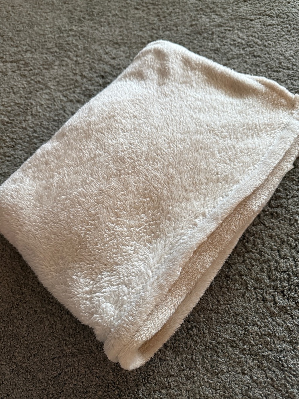 Soft Beige Plush Throw Blanket